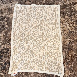 UGG Cream and Tan Leopard Print Baby Blanket